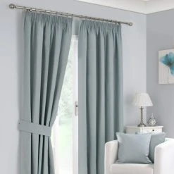 Dunelm Solar Duck-Egg Blackout Pencil Pleat Curtains 9 Dunelm Solar Duck-Egg Blackout Pencil Pleat Curtains -Dunelm Sales Store 30112322 alt01