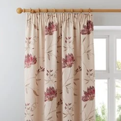 Dunelm Amelia Red Pencil Pleat Curtains