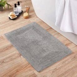 Dunelm Super Soft Reversible Silver Bath Mat