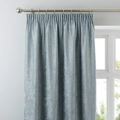 Luxury Collection Chenille Duck-Egg Pencil Pleat Curtains