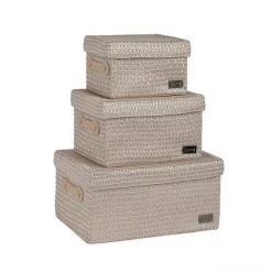 Dunelm Set Of 3 Lidded Baskets