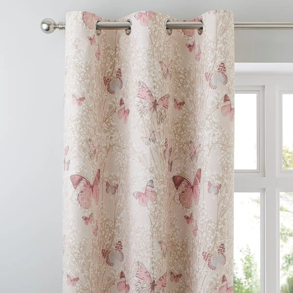 Dunelm Botanica Butterfly Blush Thermal Eyelet Curtains 3 Dunelm Botanica Butterfly Blush Thermal Eyelet Curtains