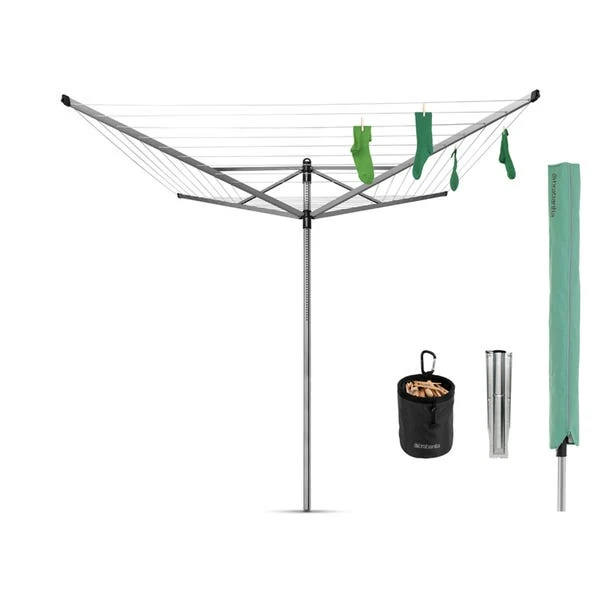 Brabantia 4 Arm Liftomatic Rotary Washing Line With Accessories, 50m 3 Brabantia 4 Arm Liftomatic Rotary Washing Line With Accessories, 50m