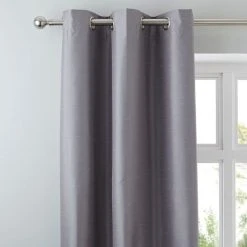 Dunelm Nova Grey Blackout Eyelet Curtains