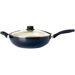 Dunelm Black Ceramic Lidded 32cm Wok
