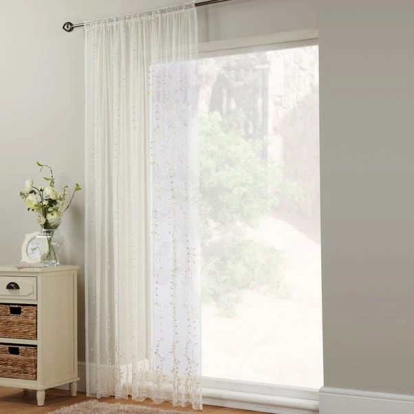 Dunelm Antique Grace Cream Slot Top Net Panel 4 Dunelm Antique Grace Cream Slot Top Net Panel - Image 2