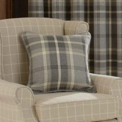 Highland Check Dove Grey Pencil Pleat Curtains 10 Highland Check Dove Grey Pencil Pleat Curtains -Dunelm Sales Store 30182781 alt07