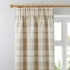 Highland Check Natural Pencil Pleat Curtains -Dunelm Sales Store 30182836
