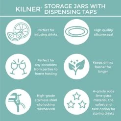 Kilner 5 Litre Clip Top Drinks Dispencer 9 Kilner 5 Litre Clip Top Drinks Dispencer -Dunelm Sales Store 30188719 alt04