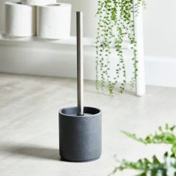 Dunelm Grey Resin Toilet Brush Holder