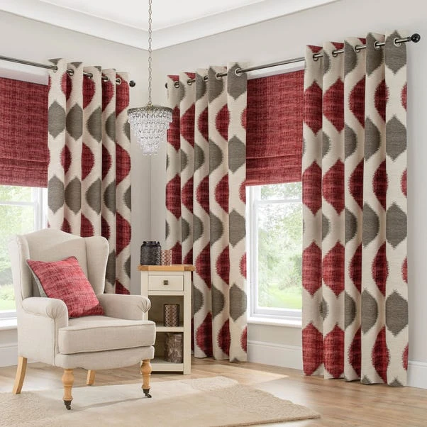 Luxury Collection Morocco Red Eyelet Curtains 4 Luxury Collection Morocco Red Eyelet Curtains - Image 2