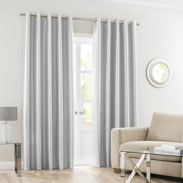 Dunelm Montana Silver Eyelet Curtains 4 Dunelm Montana Silver Eyelet Curtains - Image 2