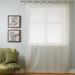 Dunelm Marley Linen Natural Sheer Tab Top Single Voile Panel 11 Dunelm Marley Linen Natural Sheer Tab Top Single Voile Panel -Dunelm Sales Store 30211746 alt04