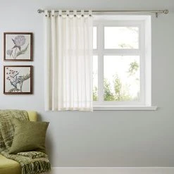 Dunelm Marley Linen Natural Sheer Tab Top Single Voile Panel 12 Dunelm Marley Linen Natural Sheer Tab Top Single Voile Panel -Dunelm Sales Store 30211746 alt05