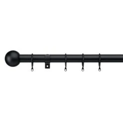 Dunelm Satina Extendable Matte Black Curtain Pole Dia. 25/28mm