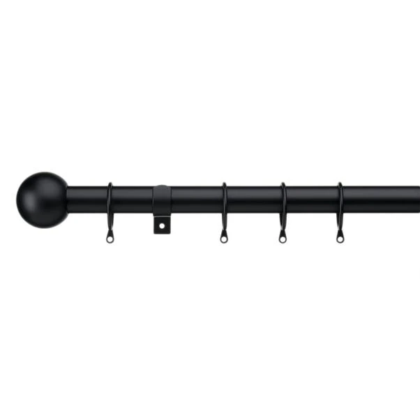 Dunelm Satina Extendable Matte Black Curtain Pole Dia. 25/28mm 3 Dunelm Satina Extendable Matte Black Curtain Pole Dia. 25/28mm