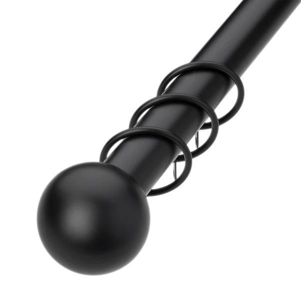 Dunelm Satina Extendable Matte Black Curtain Pole Dia. 25/28mm 4 Dunelm Satina Extendable Matte Black Curtain Pole Dia. 25/28mm - Image 2