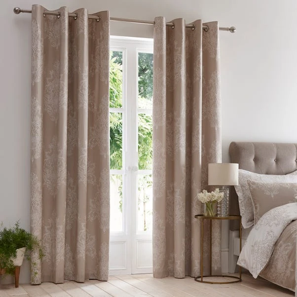 Dunelm Versailles Natural Thermal Eyelet Curtains 4 Dunelm Versailles Natural Thermal Eyelet Curtains - Image 2
