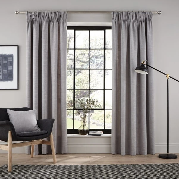 Dunelm Vermont Dove Grey Pencil Pleat Curtains 4 Dunelm Vermont Dove Grey Pencil Pleat Curtains - Image 2
