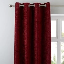 Luxury Collection Chenille Wine Eyelet Curtains
