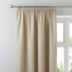 Dunelm Solar Ecru Blackout Pencil Pleat Curtains