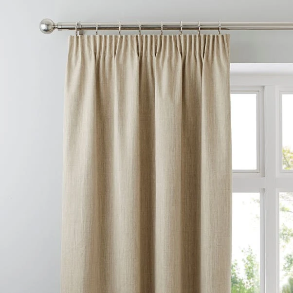 Dunelm Solar Ecru Blackout Pencil Pleat Curtains 3 Dunelm Solar Ecru Blackout Pencil Pleat Curtains