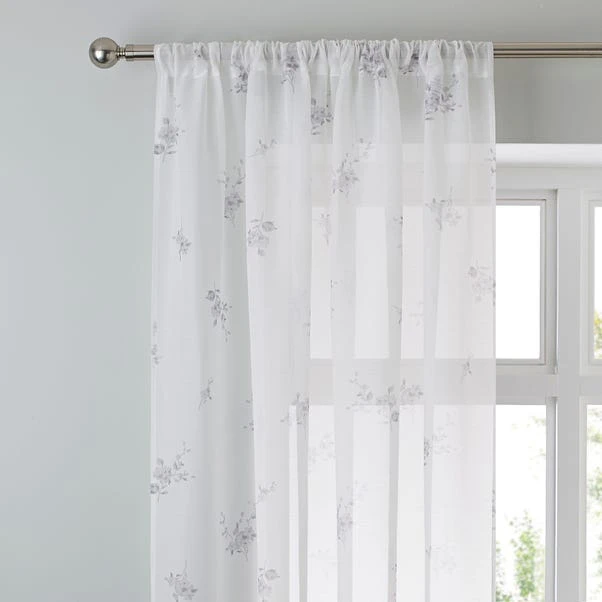 Dunelm Laura Grey Single Slot Top Voile Panel 3 Dunelm Laura Grey Single Slot Top Voile Panel
