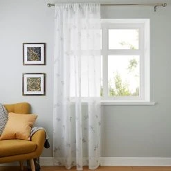 Dunelm Laura Grey Single Slot Top Voile Panel 9 Dunelm Laura Grey Single Slot Top Voile Panel -Dunelm Sales Store 30248662 alt01