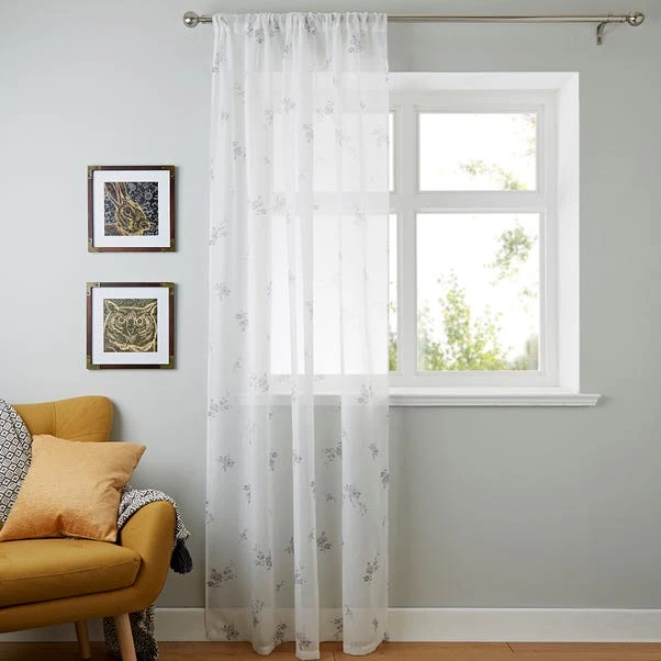 Dunelm Laura Grey Single Slot Top Voile Panel 4 Dunelm Laura Grey Single Slot Top Voile Panel - Image 2