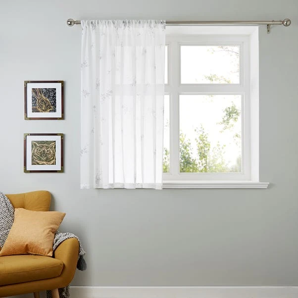 Dunelm Laura Grey Single Slot Top Voile Panel 7 Dunelm Laura Grey Single Slot Top Voile Panel - Image 5
