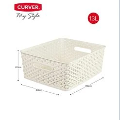 Curver 13L Vintage White Basket 13 Curver 13L Vintage White Basket -Dunelm Sales Store 30271753 alt05