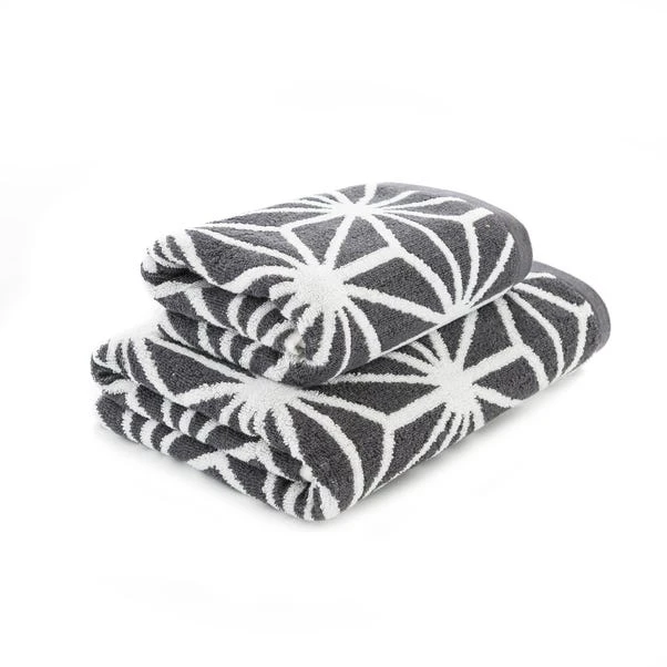 Dunelm Charcoal Geo Towel 3 Dunelm Charcoal Geo Towel