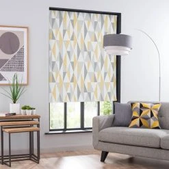 Dunelm Triangle Grey Blackout Roller Blind