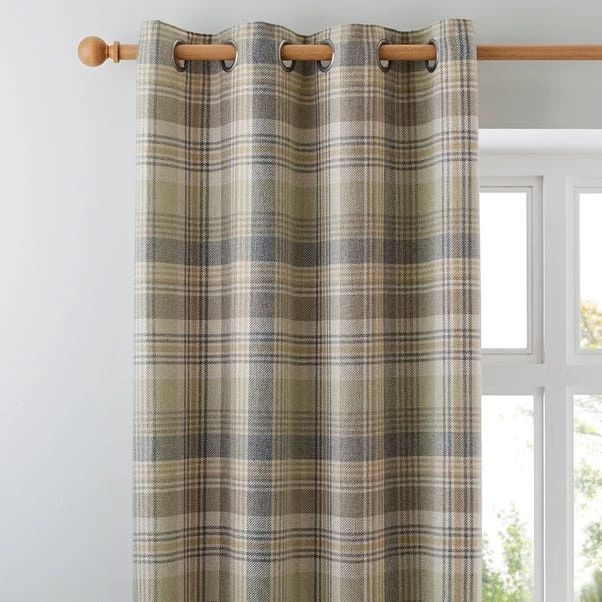 Luxury Collection Finley Check Green Eyelet Curtains 3 Luxury Collection Finley Check Green Eyelet Curtains