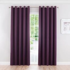 Dunelm Matt Satin Plum Blackout Eyelet Curtains 7 Dunelm Matt Satin Plum Blackout Eyelet Curtains -Dunelm Sales Store 30280442 alt01