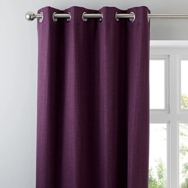 Dunelm Solar Aubergine Blackout Eyelet Curtains 3 Dunelm Solar Aubergine Blackout Eyelet Curtains