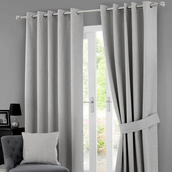 Dunelm Solar Grey Blackout Eyelet Curtains 4 Dunelm Solar Grey Blackout Eyelet Curtains - Image 2
