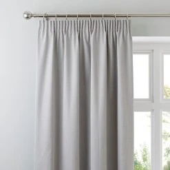 Dunelm Solar Grey Blackout Pencil Pleat Curtains