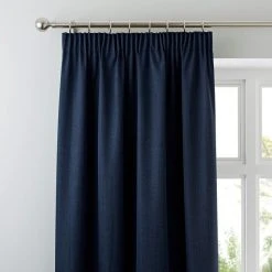 Dunelm Solar Navy Blackout Pencil Pleat Curtains