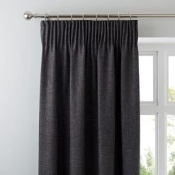 Dunelm Vermont Charcoal Pencil Pleat Curtains