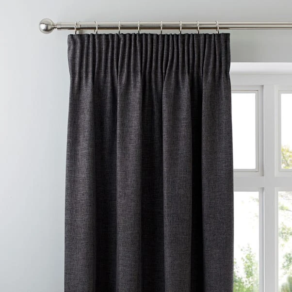 Dunelm Vermont Charcoal Pencil Pleat Curtains 3 Dunelm Vermont Charcoal Pencil Pleat Curtains