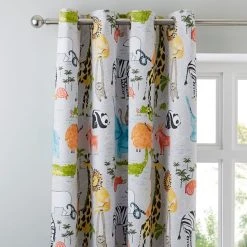 Dunelm Grey My World Thermal Blackout Eyelet Curtains