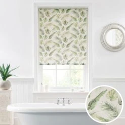 Dunelm Voyager Green Leaf Moisture Resistant Daylight Roller Blind