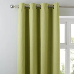 Dunelm Tyla Green Blackout Eyelet Curtains