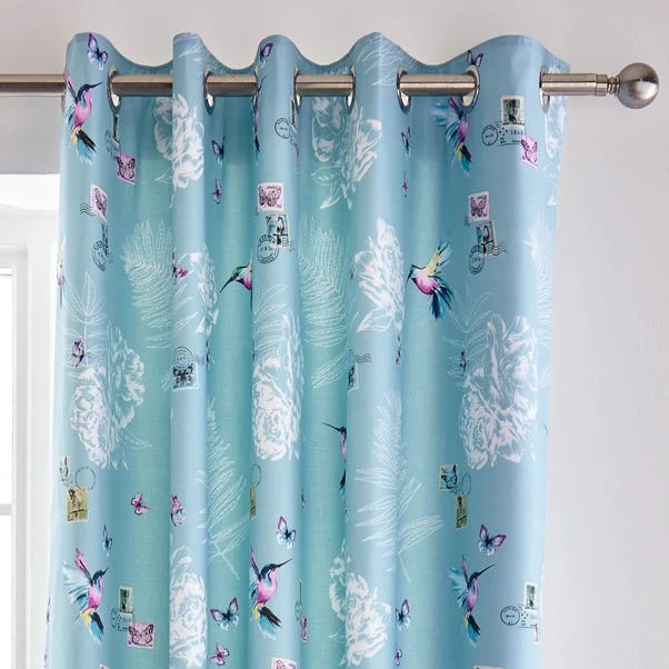 Dunelm Heavenly Hummingbird Duck Egg Blackout Eyelet Curtains 3 Dunelm Heavenly Hummingbird Duck Egg Blackout Eyelet Curtains