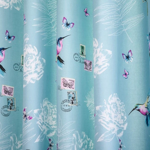 Dunelm Heavenly Hummingbird Duck Egg Blackout Eyelet Curtains 5 Dunelm Heavenly Hummingbird Duck Egg Blackout Eyelet Curtains - Image 3