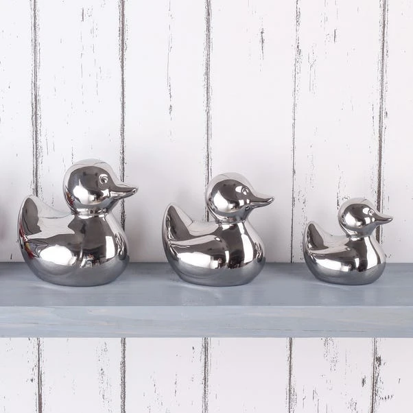 Dunelm Set Of 3 Silver Ceramic Ducks 3 Dunelm Set Of 3 Silver Ceramic Ducks