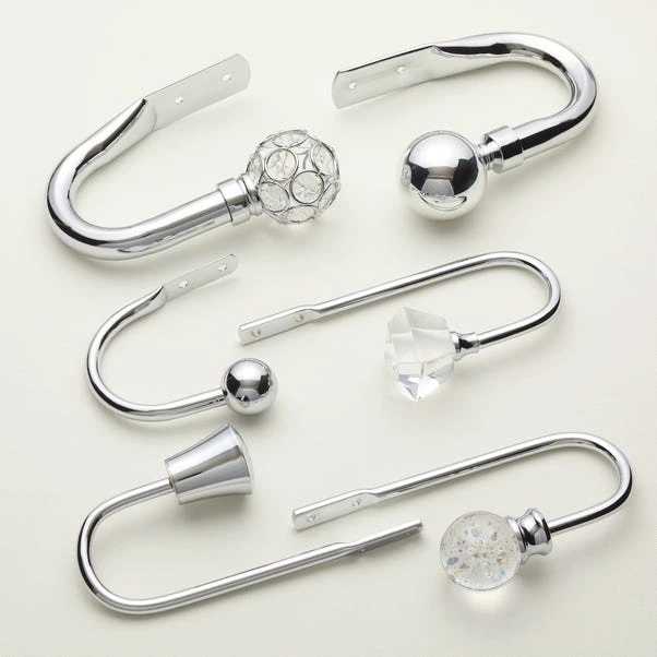 Dunelm Sphere Diamante Bead Chrome Holdbacks 4 Dunelm Sphere Diamante Bead Chrome Holdbacks - Image 2