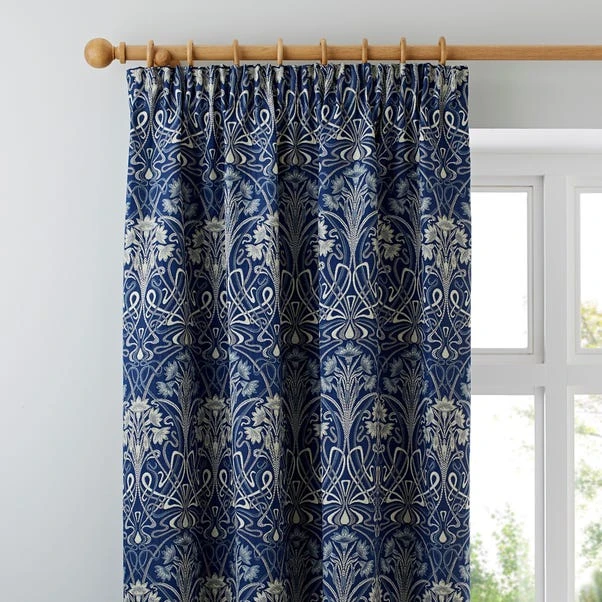 Luxury Collection Lucetta Navy Pencil Pleat Curtains 3 Luxury Collection Lucetta Navy Pencil Pleat Curtains