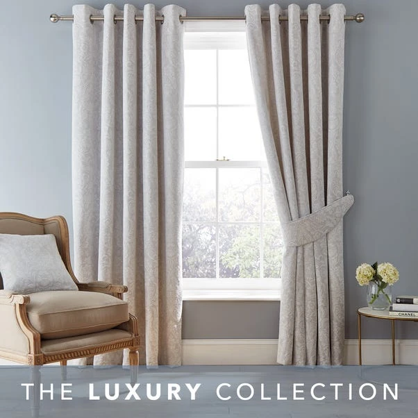 Dorma Winchester Grey Eyelet Curtains 4 Dorma Winchester Grey Eyelet Curtains - Image 2